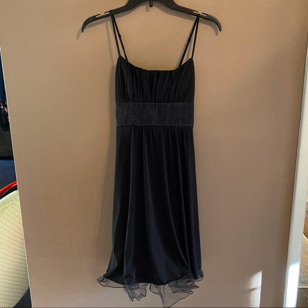 Black Knee Length Evening Dress